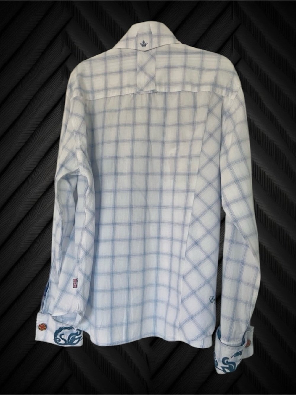English Laundry Men’s XL Embroidered Button Down Shirt Plaid Designer Casual - Picture 6 of 15